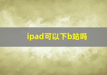 ipad可以下b站吗