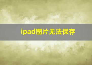 ipad图片无法保存