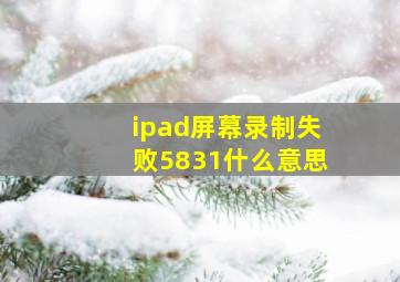 ipad屏幕录制失败5831什么意思