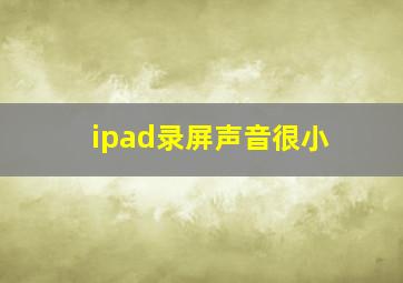 ipad录屏声音很小