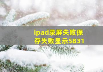 ipad录屏失败保存失败显示5831