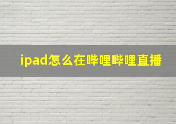 ipad怎么在哔哩哔哩直播