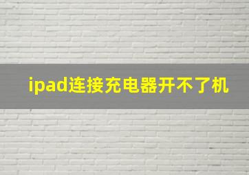 ipad连接充电器开不了机