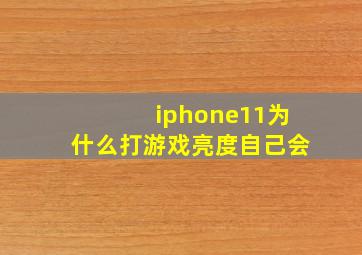 iphone11为什么打游戏亮度自己会