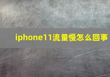 iphone11流量慢怎么回事