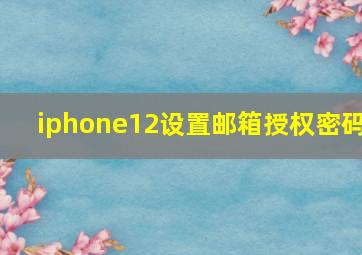 iphone12设置邮箱授权密码