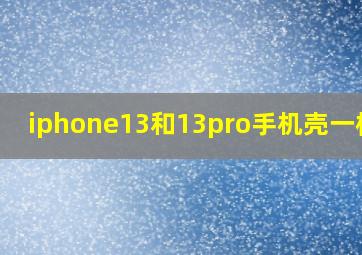 iphone13和13pro手机壳一样吗