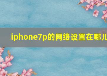 iphone7p的网络设置在哪儿