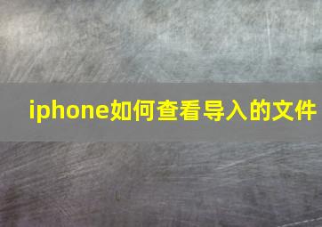 iphone如何查看导入的文件