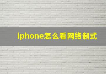 iphone怎么看网络制式