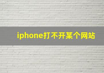 iphone打不开某个网站