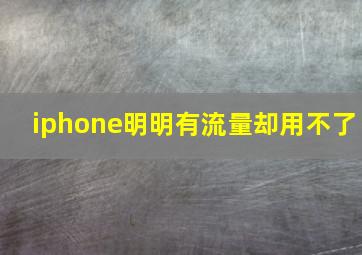 iphone明明有流量却用不了