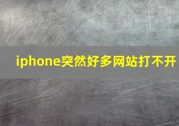 iphone突然好多网站打不开