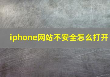 iphone网站不安全怎么打开