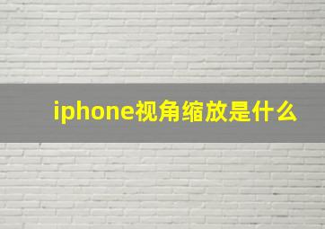 iphone视角缩放是什么