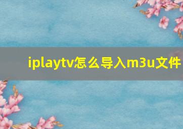 iplaytv怎么导入m3u文件