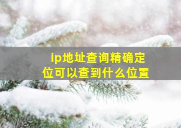 ip地址查询精确定位可以查到什么位置