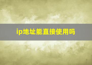 ip地址能直接使用吗