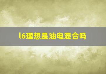 l6理想是油电混合吗