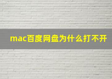 mac百度网盘为什么打不开