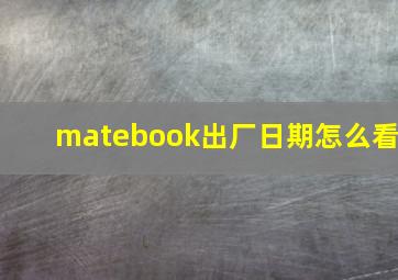 matebook出厂日期怎么看