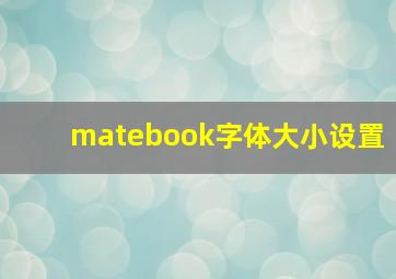 matebook字体大小设置