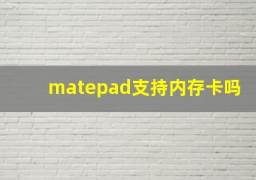 matepad支持内存卡吗