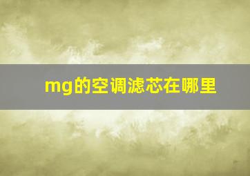 mg的空调滤芯在哪里