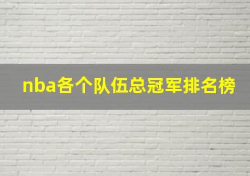 nba各个队伍总冠军排名榜