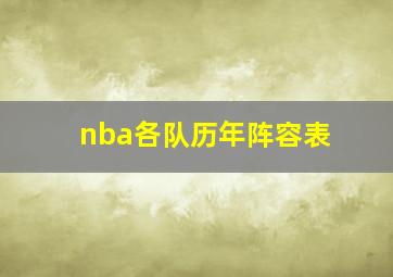 nba各队历年阵容表