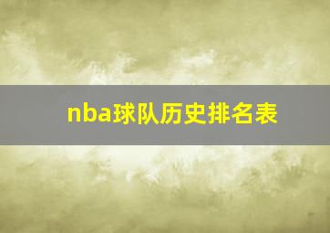 nba球队历史排名表