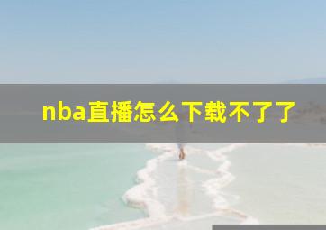 nba直播怎么下载不了了