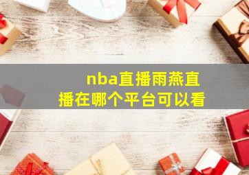 nba直播雨燕直播在哪个平台可以看