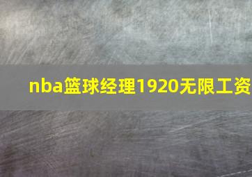 nba篮球经理1920无限工资