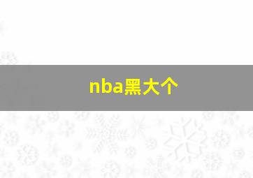 nba黑大个