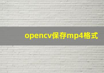 opencv保存mp4格式