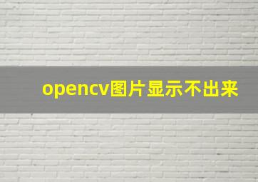 opencv图片显示不出来