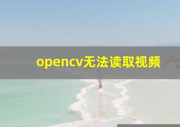 opencv无法读取视频