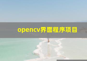 opencv界面程序项目