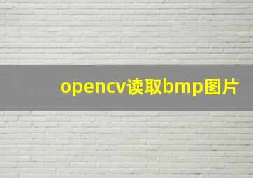 opencv读取bmp图片