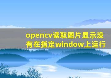 opencv读取图片显示没有在指定window上运行