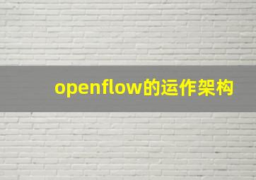 openflow的运作架构