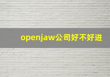 openjaw公司好不好进