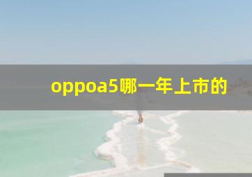 oppoa5哪一年上市的