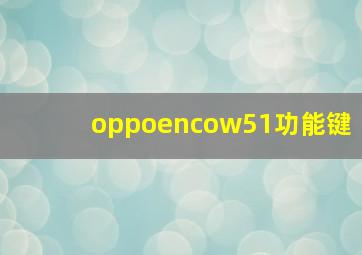 oppoencow51功能键