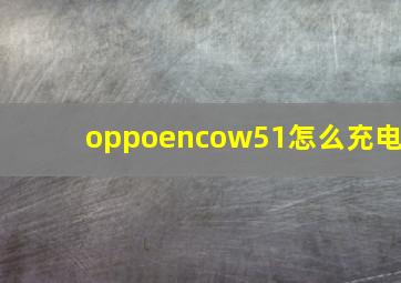 oppoencow51怎么充电