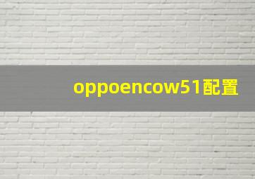 oppoencow51配置