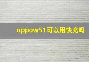 oppow51可以用快充吗