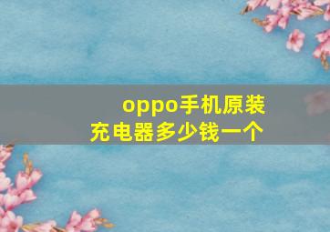 oppo手机原装充电器多少钱一个