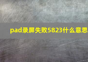 pad录屏失败5823什么意思